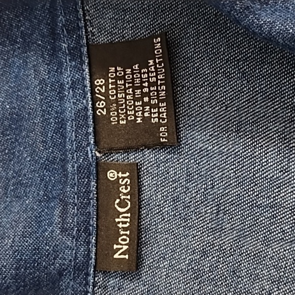 NorthCrest Winter Denim Barn Coat Chore Jacket Embroidery Appliques 26/28 - Picture 9 of 12